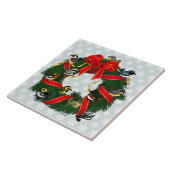 Kerstmis in Birdorable Warblers Tegeltje (Zijkant)