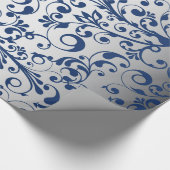 Kerstmis in blauw en zilver cadeaupapier (Hoek)