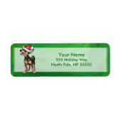 Kerstmis in Chihuahua op groen Etiket (Voorkant)