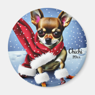 Kerstmis in Chihuahua, Santa Dog Magneet