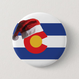 Kerstmis in Colorado Ronde Button 5,7 Cm