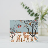 Kerstmis in de Bossen Feestdagenkaart (Staand voorkant)