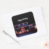 KERSTMIS IN DE BUURT kaart Vierkante Sticker (Envelop)