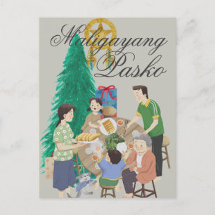 Kerstmis in de Filipijnen Maligayang Pasko Feestdagenkaart