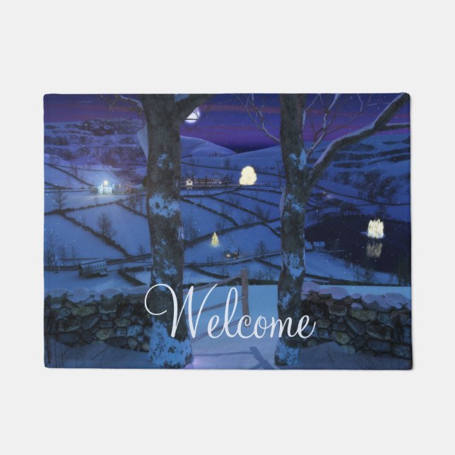 Kerstmis in de Glen Doormat Deurmat (Voorkant)