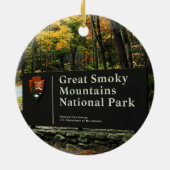 Kerstmis in de herfst van de Grote Smoky Mountain Keramisch Ornament (Achterkant)