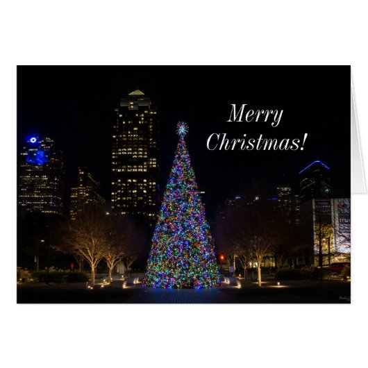 Kerstmis in de Kaart van de binnenstad van Dallas (Voorkant Horizontaal)