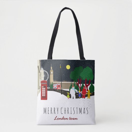 Kerstmis in de Londense Canvas tas (Voorkant)
