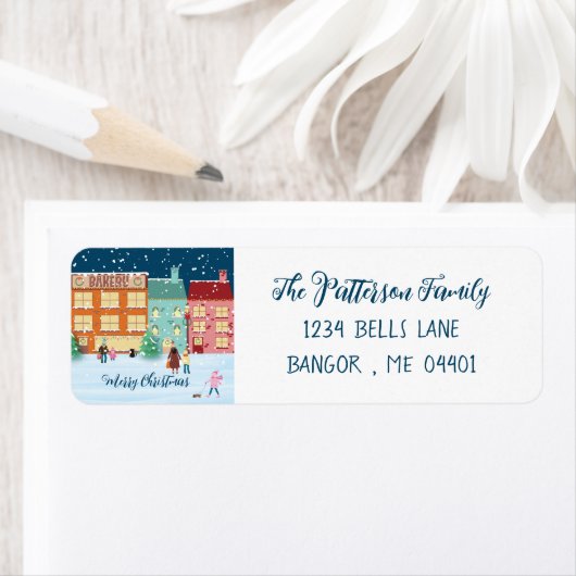 Kerstmis in de omroep van de stad etiket (Insitu)