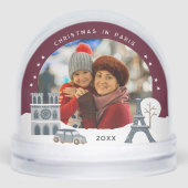 Kerstmis in de Parijse keepaardfoto Sneeuwbol (Voorkant)