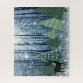 Kerstmis in de puzzel van het bosontwerp (Verticaal)