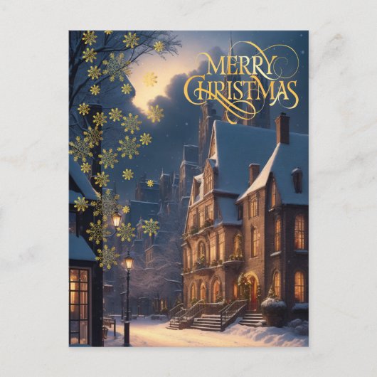 Kerstmis in de stad. briefkaart (Voorkant)