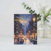Kerstmis in de stad. briefkaart (Staand voorkant)