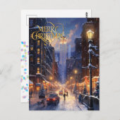 Kerstmis in de stad. briefkaart (Voorkant / Achterkant)