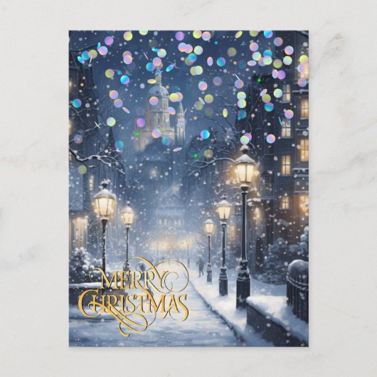 Kerstmis in de stad. briefkaart (Voorkant)