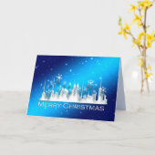 Kerstmis in de stad kerstkaart kaart (Gele Bloem)