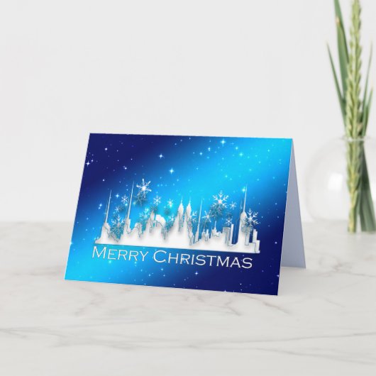 Kerstmis in de stad kerstkaart kaart (Voorkant)