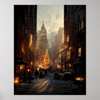 Kerstmis in de stad poster