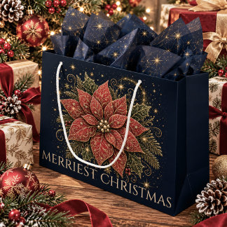 Kerstmis in de sterren Poinsettia Groot Cadeauzakje