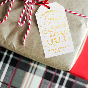 Kerstmis in de Vrede, Liefde en Joy Typografie Cadeaulabels