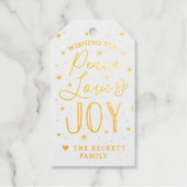 Kerstmis in de Vrede, Liefde en Joy Typografie Cadeaulabels (Voorkant)