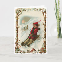 Kerstmis in de winter met slee