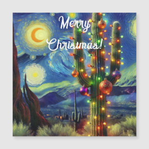 Kerstmis in de woestijn Saguaro Cactus Magnet