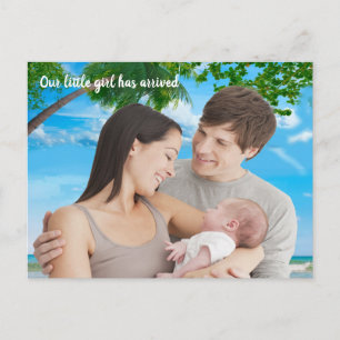 Kerstmis in de zomer Baby Meisje Bedankt Foto Briefkaart