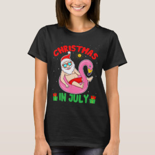 Kerstmis in de zomer in juli - Tropische Kerstman T-shirt