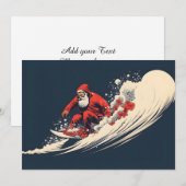 Kerstmis in de zomer met Kerstman surfen Feestdagenkaart (Voorkant / Achterkant)