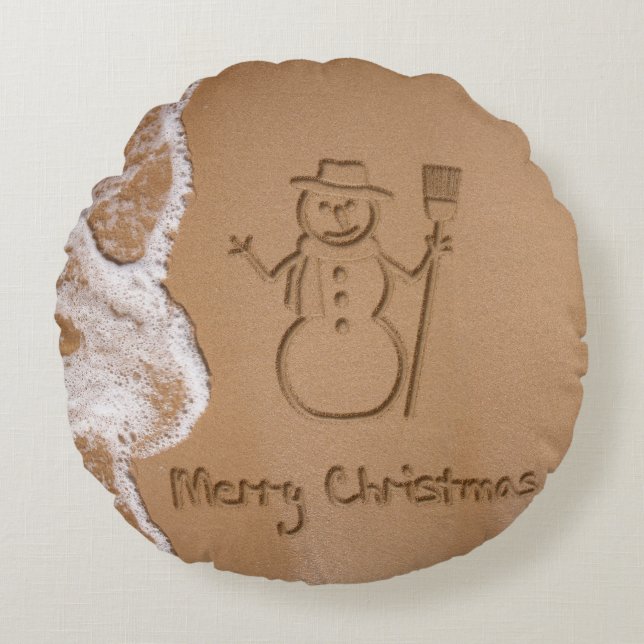 Kerstmis in de zomer rond kussen (Voorkant)