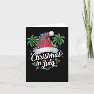 Kerstmis in de zomer Sinterklaashoed en palmbomen  Kaart