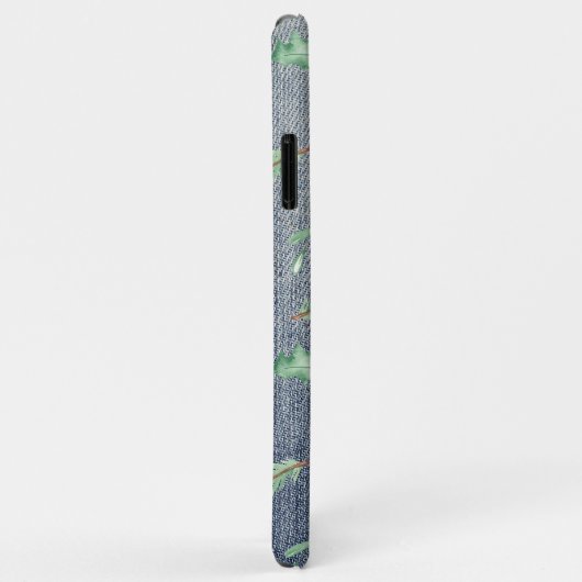 *~* Kerstmis in Demin Holly Poinsettias Case-Mate iPhone Case (Achterkant/rechts)