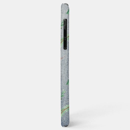 *~* Kerstmis in Demin Holly Poinsettias Case-Mate iPhone Case (Achterkant/links)