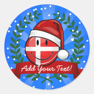 Kerstmis in Denemarken Ronde Sticker