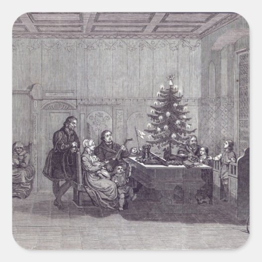 Kerstmis in Duitsland Vierkante Sticker (Voorkant)