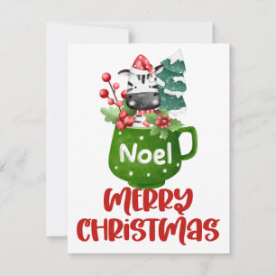 Kerstmis in een mok clipart wenskaart feestdagenkaart
