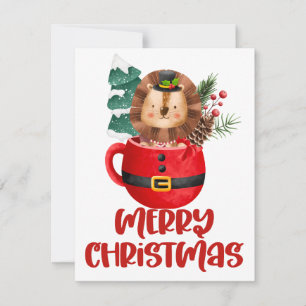 Kerstmis in een mok clipart wenskaart feestdagenkaart