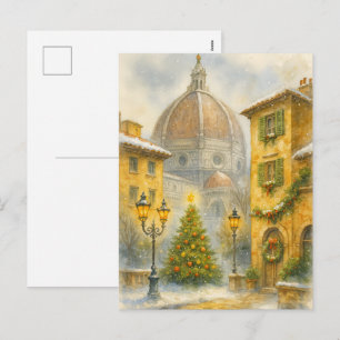 Kerstmis in Florence Italië   Duomo vakantiekunst Feestdagenkaart