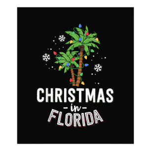 Kerstmis in Florida decimeert de palmboomfamilie v Foto Afdruk