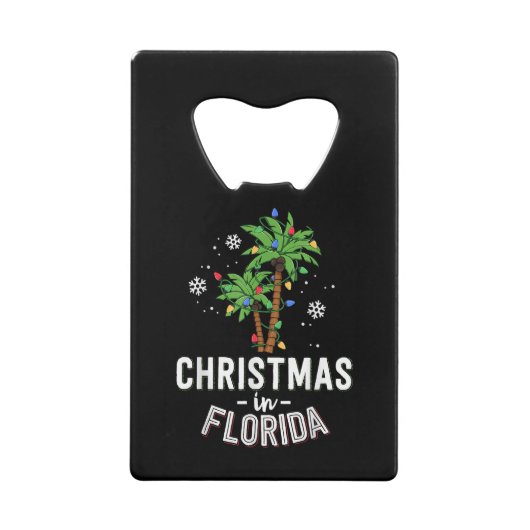 Kerstmis in Florida decimeert de palmboomfamilie v Kredietkaart Flessenopener (Voorkant)