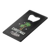 Kerstmis in Florida decimeert de palmboomfamilie v Kredietkaart Flessenopener (Achterkant Gekanteld)