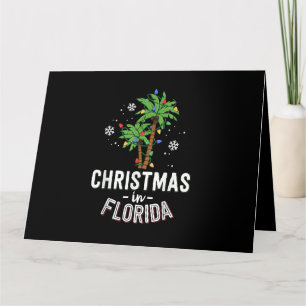 Kerstmis in Florida Deck de palmbomen Gezinsvakant Kaart