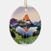 Kerstmis in Glacier Park Keramisch Ornament (Rechts)