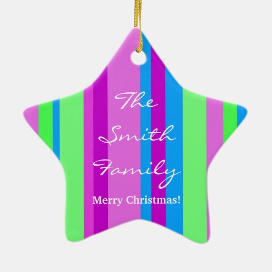 Kerstmis in groen en paars keramisch ornament (Achterkant)