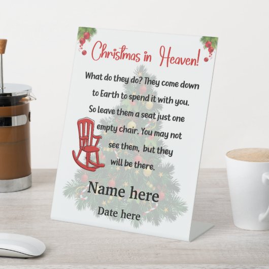 Kerstmis in hemel sokkel bord reclamebord met voetstuk (Insitu)