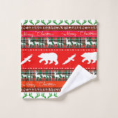 Kerstmis in het bos bad handdoek (Wasdoekje)