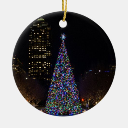 Kerstmis in het centrum van Dallas Keramisch Ornament (Voorkant)