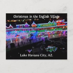 Kerstmis in het Engels dorp Briefkaart