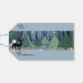 Kerstmis in het Label Forest Design Gift Cadeaulabel (Achterkant Horizontaal)